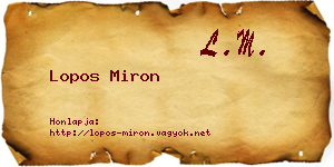 Lopos Miron névjegykártya